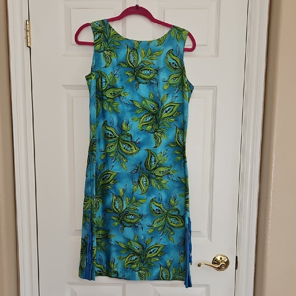Vintage Leaf Print Dress